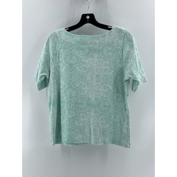 Jones New York Signature Women's Short Sleeve Green Shirt Top Size Large - Picture 4 of 9